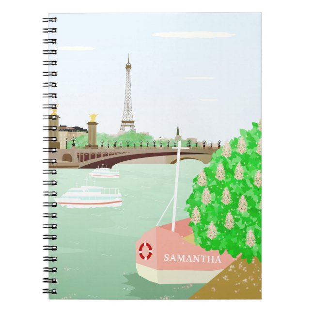 Monogram Paris Citycape Notebook (80 Seiten B&W) Notizblock (Vorderseite)