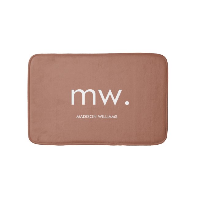 Monogram Pastel Elegant Stilvoll Moderne Minimalis Badematte (Vorderseite)