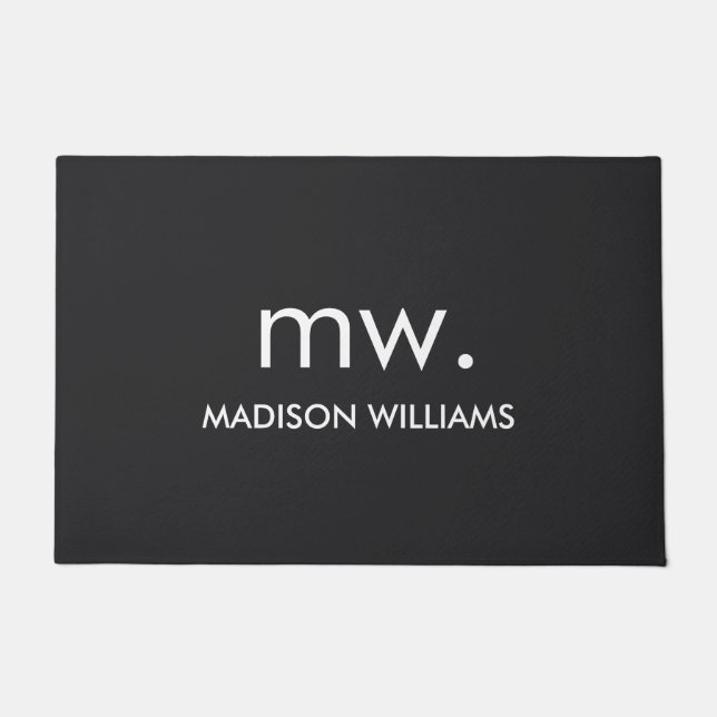 Monogram Pastel Elegant Stilvoll Moderne Minimalis Fußmatte (Vorderseite)