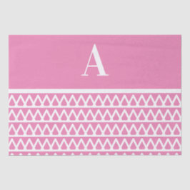 Monogram Pastel Pink Muster Weihnachten Seidenpapier