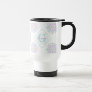 Monogram Pastel Rainbow Sundae Polka Dot Mandala Reisebecher
