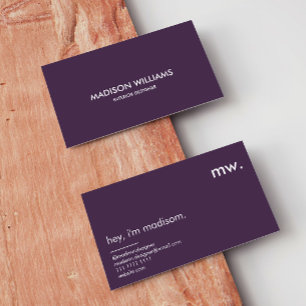 Monogram Pastel Stylish Modern Minimalist Business Visitenkarte