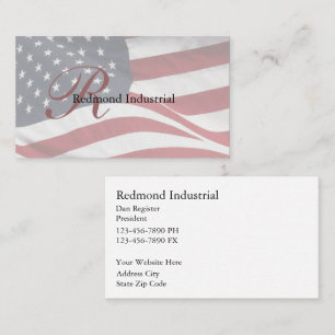 Monogram Patriotic Business Cards Visitenkarte