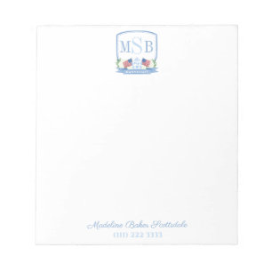 Monogram Patriotic Red White and Blue Lady's Notizblock