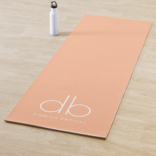 Monogram Peach Stilvoll Modernes Minimalistisches Yogamatte