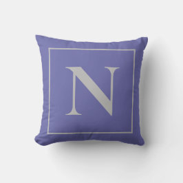Monogram Periwinkle Blue Minimalistisch Throw Pill Kissen