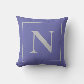 Monogram Periwinkle Blue Minimalistisch Throw Pill Kissen