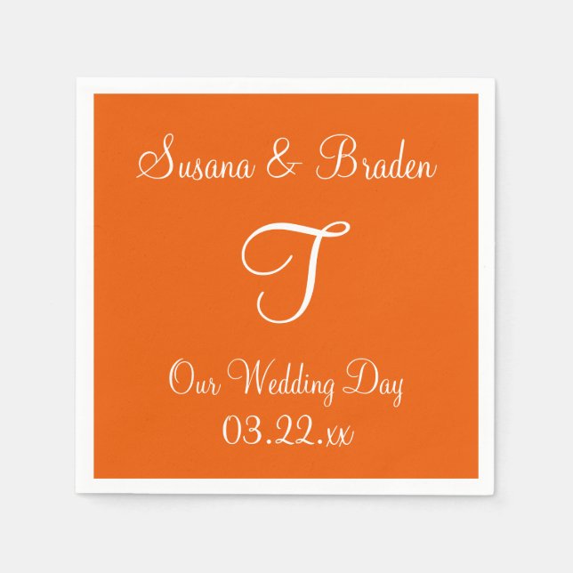 Monogram Persimmon Einfache Farbanpassung Nickerch Serviette (Vorderseite)