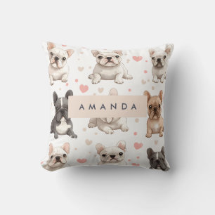 Monogram Personalisiert Adorable French Bulldog Kissen