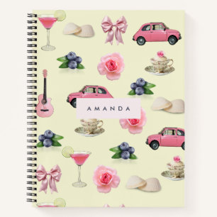 Monogram Personalisiert Coquette Vintag Seashell Notizbuch