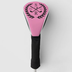 Monogram Personalisiert Elegant Golf Gold Kranz Headcover