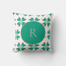 Monogram Personalisiert Green Floral Kissen