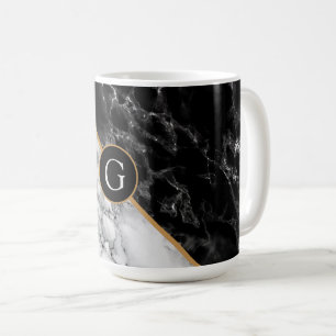 Monogram personalisiert Letter Marble Kaffee Tasse