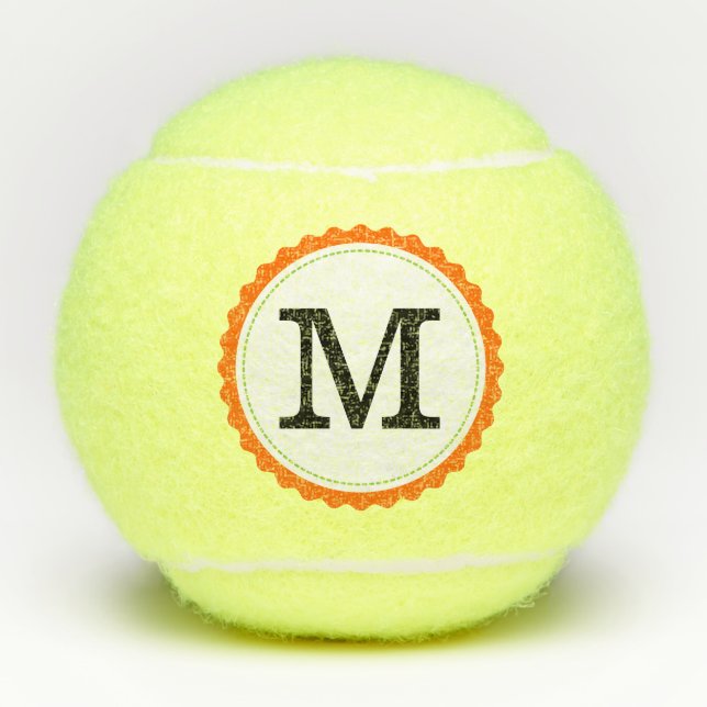 Monogram Personalisiert Modern #4 Tennisbälle (Vorderseite)