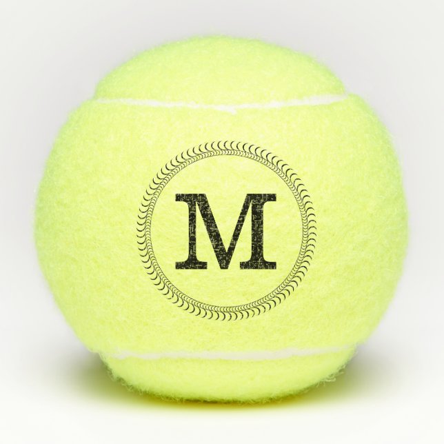 Monogram Personalisiert Modern Tennisbälle (Vorderseite)