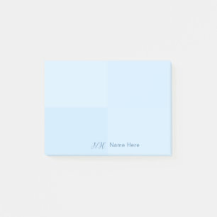 Monogram, personalisiert Name Modern Blue Squares Post-it Klebezettel