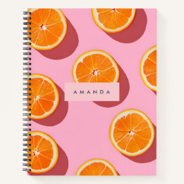 Monogram Personalisiert Orange Slice Muster Notizbuch