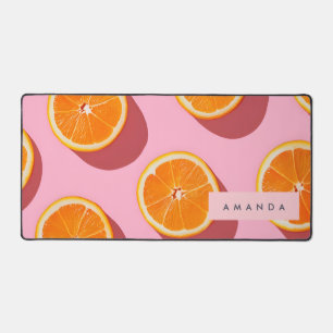 Monogram Personalisiert Orange Slice Muster Schreibtischunterlage