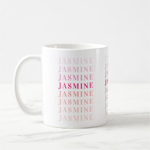 Monogram Personalisiert Pink Coral Kaffeetasse