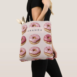Monogram Personalisiert Pink Donut Pattern