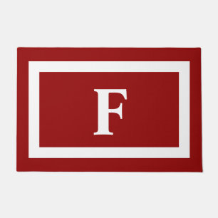 Monogram Personalisiert Red White Fußmatte