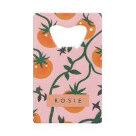 Monogram Personalisiert Retro Tomato Vine Muster Geldbeutel Flaschenöffner