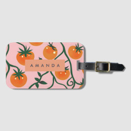 Monogram Personalisiert Retro Tomato Vine Muster Gepäckanhänger