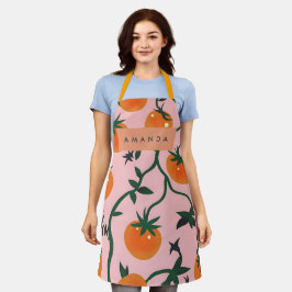 Monogram Personalisiert Retro Tomato Vine Muster Schürze