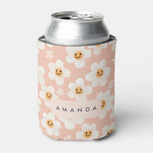 Monogram Personalisiert Smile Daisy Floral Muster Dosenkühler