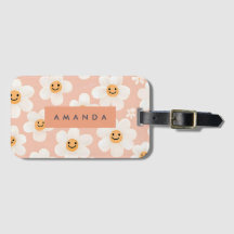 Monogram Personalisiert Smile Daisy Floral Muster