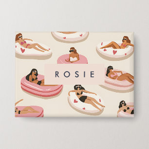 Monogram Personalisiert Summer Pool Floating Muste Button