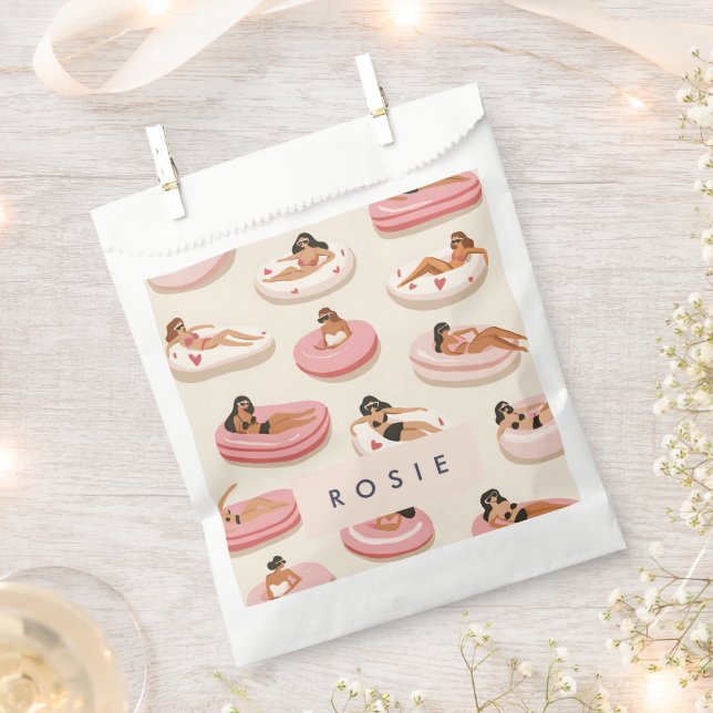 Monogram Personalisiert Summer Pool Floating Muste Geschenktütchen (Ausgeschnitten)