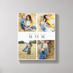 Monogram Personalisierte Foto Collage Mother Famil Leinwanddruck