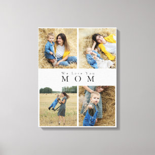 Monogram Personalisierte Foto Collage Mother Famil Leinwanddruck