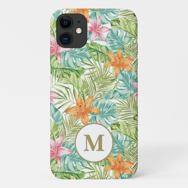Monogram Personalisierter Tropenfall für das iPhon Case-Mate iPhone Hülle (Rückseite)