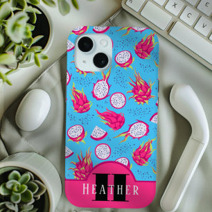 Monogram Pink and Blue Dragon Fruchtmuster Custom Case-Mate iPhone Hülle