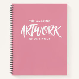 Monogram Pink Artist Sketchbook - Ihr Name Notizbuch