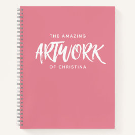 Monogram Pink Artist Sketchbook-Notebook Notizbuch