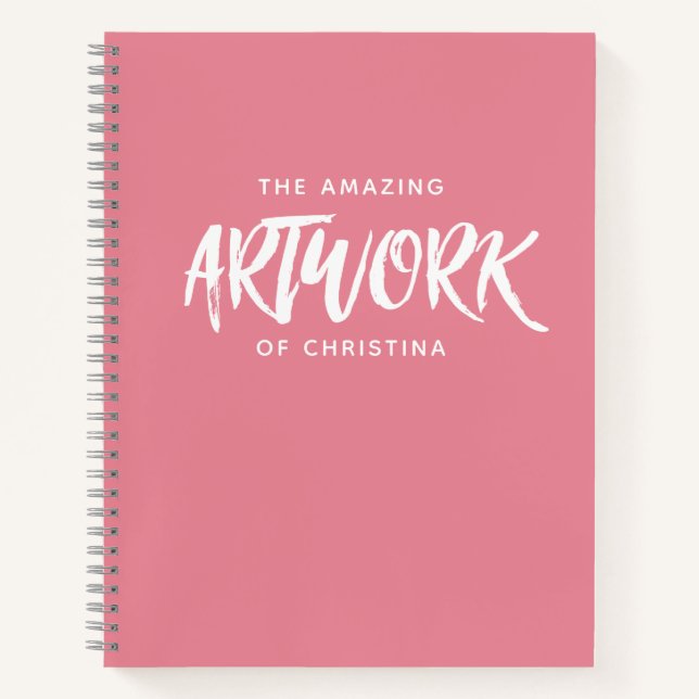 Monogram Pink Artist Sketchbook-Notebook Notizbuch (Vorderseite)
