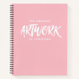 Monogram Pink Artist Sketchbook-Notebook Notizbuch