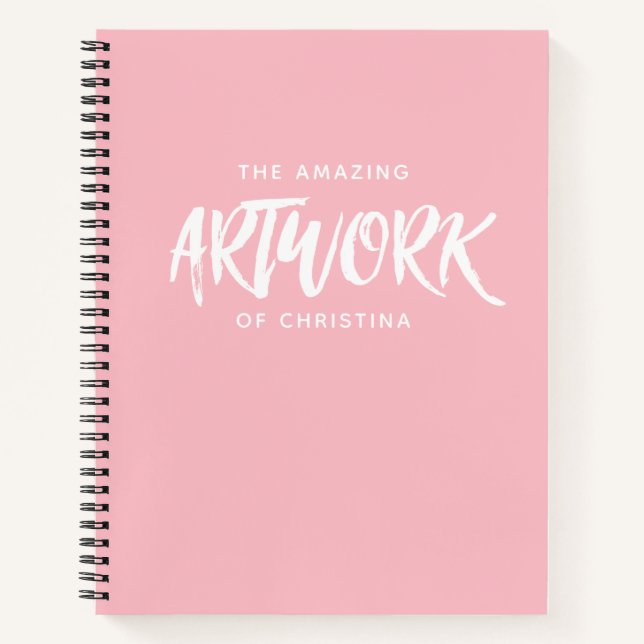 Monogram Pink Artist Sketchbook-Notebook Notizbuch (Vorderseite)