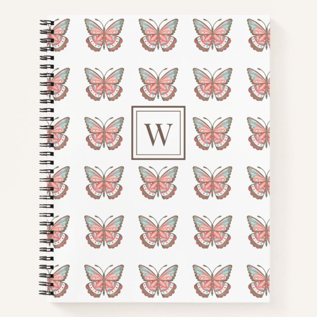 Monogram Pink Artist Sketchbook Notizbuch (Vorderseite)