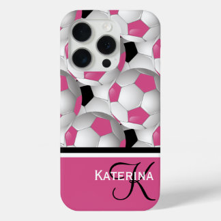 Monogram Pink Black Soccer Ball Pattern Case-Mate iPhone Hülle