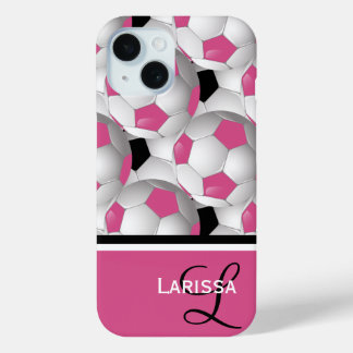 Monogram Pink Black Soccer Ball Pattern Case-Mate iPhone Hülle