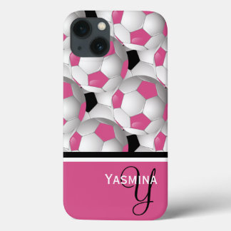 Monogram Pink Black Soccer Ball Pattern Case-Mate iPhone Hülle
