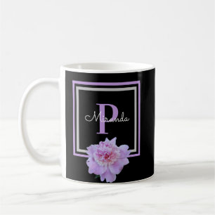 Monogram Pink Blume Black Coffee Tasse