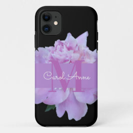 Monogram Pink Blume Classic Black Case-Mate iPhone Hülle