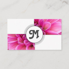 Monogram, pink Blume Florist, elegante weiße Flies Visitenkarte