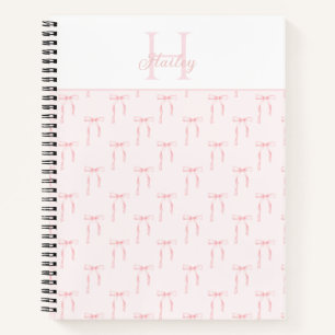 Monogram Pink Bow Notizbuch