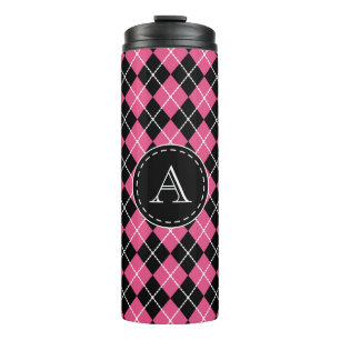 Monogram Pink Coffee Tumbler Thermosbecher